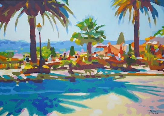 Jim Ridout (b.1946), oil on canvas, ‘Bormes-les-Mimosas’, signed, 49 x 69cm. Condition - good